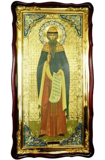 Храмовая икона Афанасий Мученик ростовая и фигурном киоте 61 Х 112 см, арт ХБИ-375