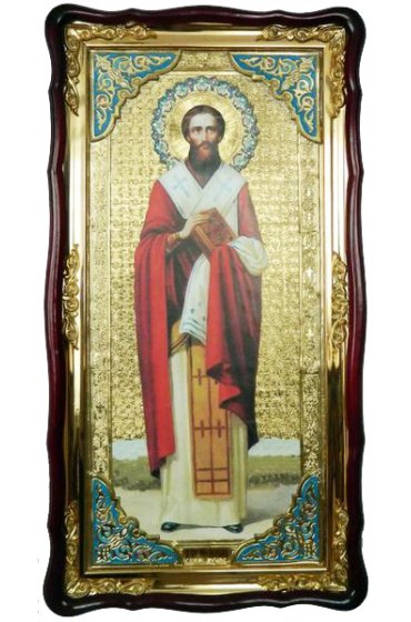 Храмовая икона Киприан Мученик ростовая и фигурном киоте 61 Х 112 см, арт ХБИ-388