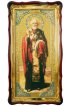 Храмовая икона Николай Чудотворец ростовая в фигурном киоте 61 Х 112 см, арт ХБИ-403