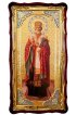 Храмовая икона Николай Чудотворец ростовая в фигурном киоте 61 Х 112 см, арт ХБИ-405
