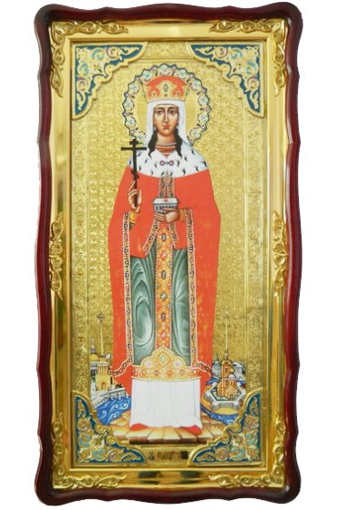 Храмовая икона Александра Царица ростовая в фигурном киоте 61 Х 112 см, арт ХБИ-435