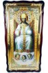 Храмовая икона Спас на престоле ростовая в фигурном киоте 61 Х 112 см, арт ХБИ-436