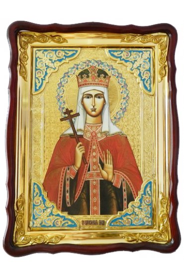 Храмовая икона Евфросиния Великомученица в фигурном киоте 60 Х 80 см, арт ХБИ-445