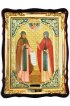 Храмовая икона Петр и Феврония Муромские в фигурном киоте 60 Х 80 см, арт ХБИ-452