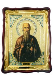 Храмовая икона Харлампий Священномученик в фигурном киоте 60 Х 80 см, арт ХБИ-461