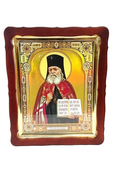 Храмовая икона Лука Крымский в фигурном киоте 57 Х 70 см, арт ХБИ-518