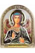 Икона Ангел Хранитель дорожная серебряная с позолотой и цветной эмалью, в кожаном чехле, арт БЧ-179