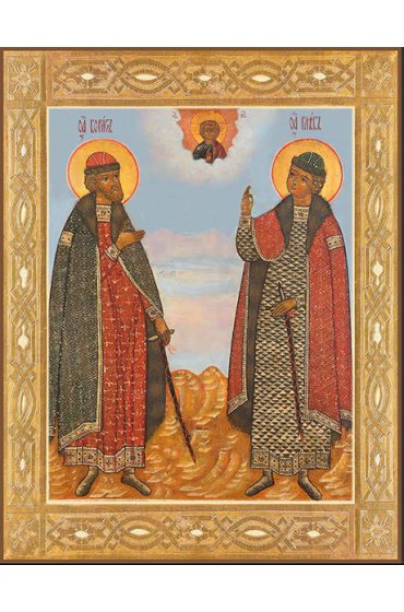 Икона Борис и Глеб благоверные, арт ДМИ-010
