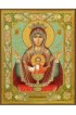 Икона Богоматерь Неупиваемая чаша с зеленым фоном, арт ДМИ-061-1