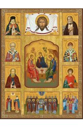 Икона Троица с собором святых, арт ДМИ-096