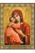 Икона Богоматерь Владимирская с цветочным орнаментом, арт ДМИ-105-1