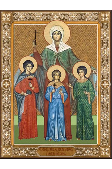 Икона Вера, Надежда, Любовь и их мать София, арт ДМИ-124