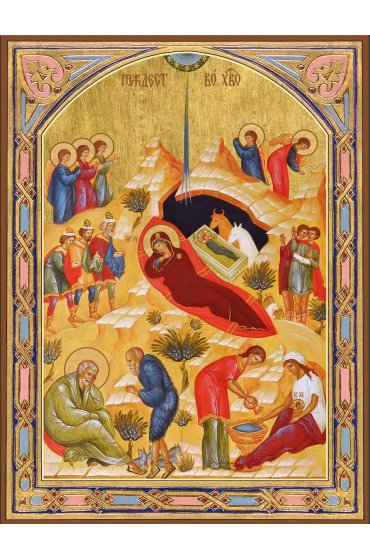 Икона Рождество Христово с рамкой, арт ДМИ-168-1