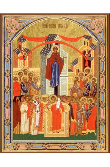 Икона Покров Пресвятой Богородицы с рамкой, арт ДМИ-170-1