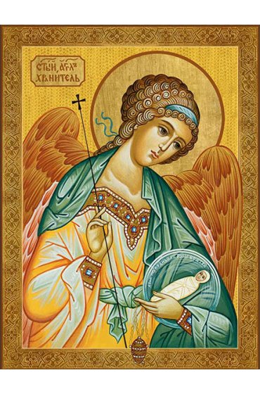 Икона Ангел хранитель с младенцем, арт ДМИ-179