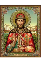 Икона Димитрий Донской рамка с узором, арт ДМИ-181-2