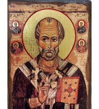 Икона Николай Чудотворец под старину (13 х 17,5 см), арт IDR-039