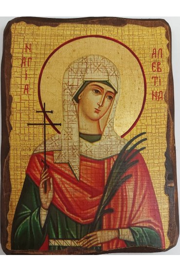 Икона Алевтина Святая под старину (13*17 см), IDR-2006