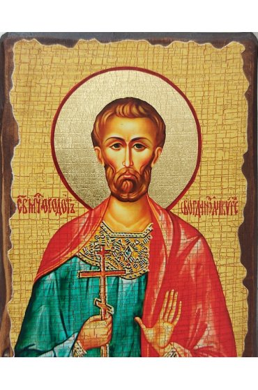 Икона Богдан Анкирский под старину (13 х 17,5 см), арт IDR-501