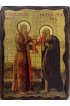 Икона Мария Египетская и Зосима Палестинский под старину (13 х 17,5 см), арт IDR-695
