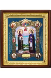 Икона Петр и Феврония Муромские (20 х 23 см), арт IDR-855