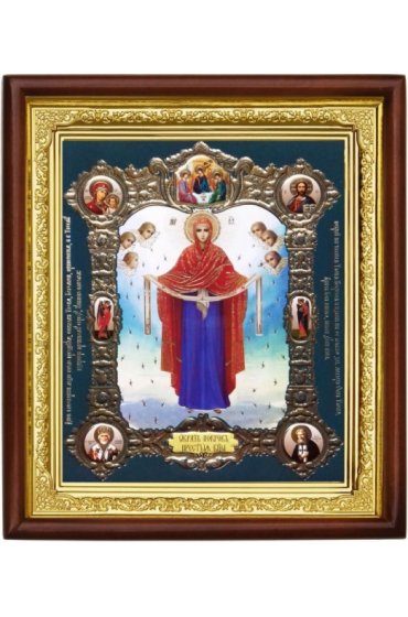 Икона Покров Пресвятой Богородицы (20 х 23 см), арт IDR-858
