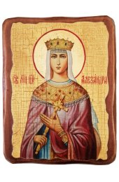 Икона Александра царица мученица под старину (13 х 17,5 см), арт IDR-922