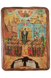 Икона Божьей Матери Непроходимая Дверь под старину (13 х 17,5 см), арт IDR-924