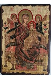 Икона Божья Матерь Всецарица под старину (13 х 17,5 см), арт IDR-022