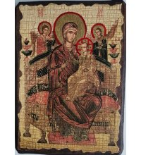 Икона Божья Матерь Всецарица под старину (13 х 17,5 см), арт IDR-022