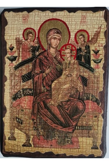 Икона Божья Матерь Всецарица под старину (13 х 17,5 см), арт IDR-022