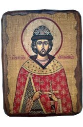 Икона Юрий (Георгий) Всеволодович под старину (13 х 17,5 см), арт IDR-801