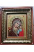 Венчальная пара Вседержитель и Божья Матерь Казанская рукописные в киоте под стеклом, арт ИРГ-777