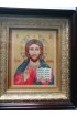 Венчальная пара Вседержитель и Божья Матерь Казанская рукописные в киоте под стеклом, арт ИРГ-777