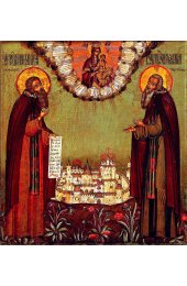 Икона Зосима и Савватий (копия старинной), арт ОПИ-1272