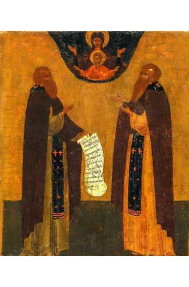 Икона Зосима и Савватий Соловецкие (копия старинной), арт ОПИ-1276