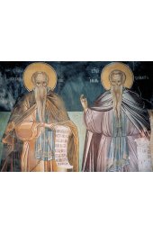 Икона Кириак Отшельник и Нил Постник (копия старинной), арт ОПИ-1343