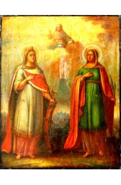 Икона Екатерина и Капитолина Каппадокийские (копия старинной), арт ОПИ-1418