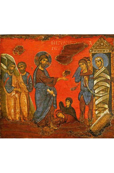 Икона Воскрешение Лазаря (копия иконы 17 века), арт ОПИ-1450