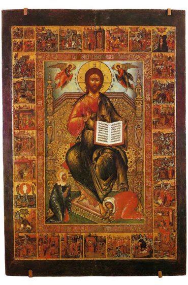 Икона Спас на престоле (копия старинной), арт ОПИ-1570