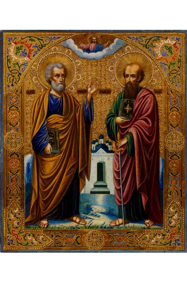 Икона Петр и Павел апостолы (копия старинной), арт ОПИ-2074
