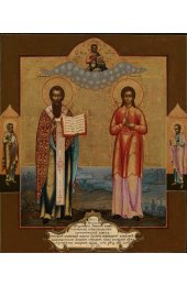 Икона Василий и Татьяна Святые (копия старинной), арт ОПИ-2076
