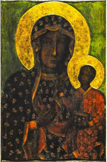 Икона Богоматерь Ченстоховская (копия старинной), арт ОПИ-689