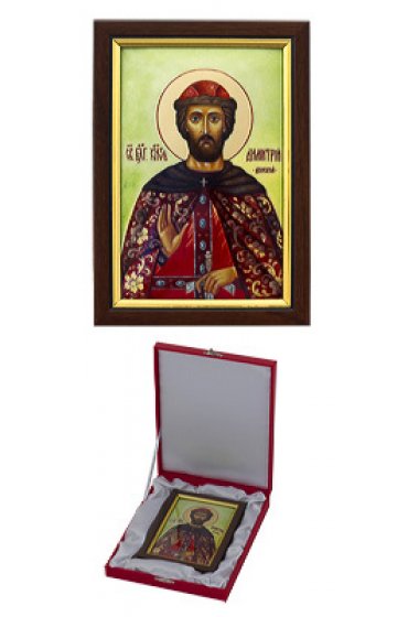 Икона Дмитрий Донской 145 на 195 мм серебро 925, арт АЛМи-35