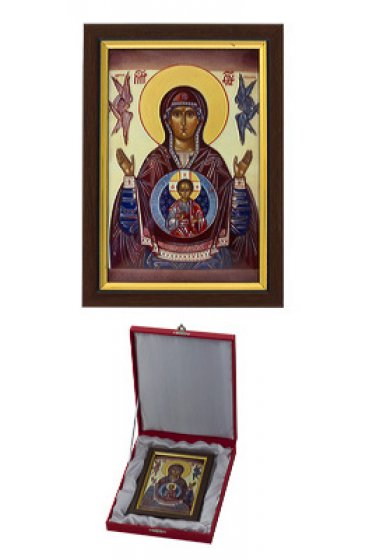 Икона Божьей Матери Знамение 145 на 195 мм, арт АЛМи-40