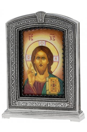Икона Спас Пантократор серебро 925 проба, арт АЛМи-57
