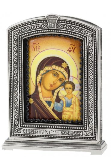 Икона Божьей Матери Казанская серебро 925 проба, арт АЛМи-58