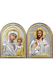 Венчальная пара икон Спаситель и Казанская Божья Матерь, арт БЧ-019