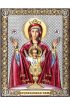 Икона Божья Матерь Неупиваемая Чаша серебряная на дереве с позолотой и цветной эмалью, арт БЧ-106