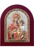 Икона Божья Матерь Скоропослушница серебряная на дереве с позолотой и цветной эмалью, арт БЧ-140